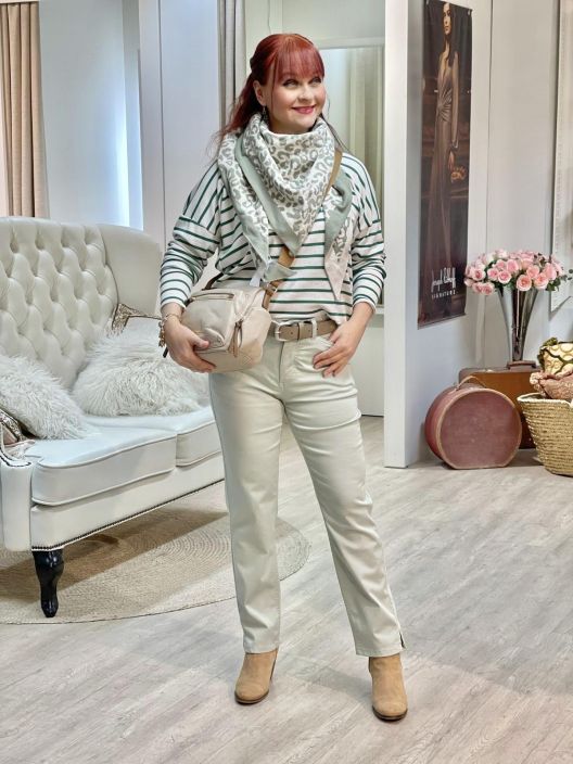 Anna Montana Housut Angelika Slim Fit 1290 Milky Green tuotekuva 2