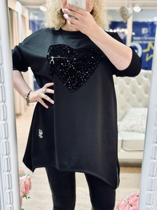 New Collection CollegeTunika Paljettisydän 12921 tuotekuva 1