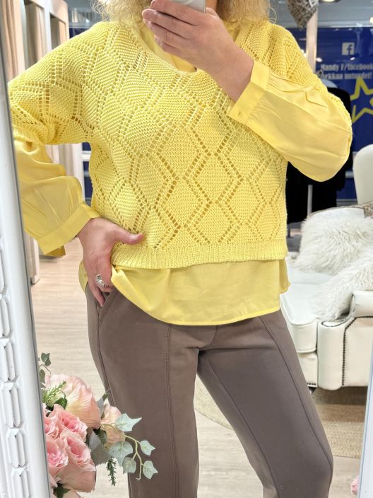 Street One Pusero 346368 Bloom Yellow Street One pusero ihanan keltaisen savyssa. Paantie on kauniisti kantattu ja