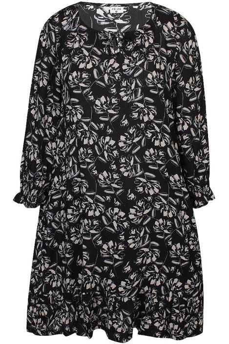 ZE-ZE TunikaMekko Bianca 500896 Ze-Ze a-linjainen tunikamekko mukavan ohutta ja pehmeaa viskoosikreppia. Joustava paantie on