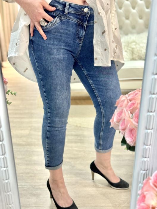 Street One Farkut Boyfriend Loose Fit 379525 Light Blue Wash Street One hyvin joustavat farkut, joissa varina makea