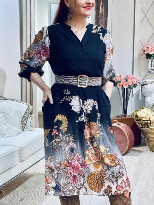 2B Mekko Valmas 1021423 Black Flower tuotekuva 2