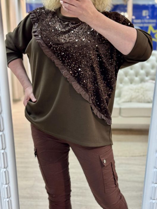 New Collection PaljettiPusero 0847 Plusmallistoa New Collection makea tunikapusero. Puserossa on yhdistetty kivasti