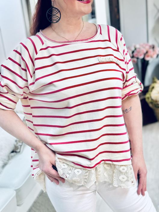 New Collection CollegeTunika Raita-Pitsi 3476 New Collection a-linjainen raidallinen collegetunika. Helmassa seka edessa New Collection CollegeTunika Raita-Pitsi 3476 New Collection a-linjainen raidallinen collegetunika. Helmassa seka edessa