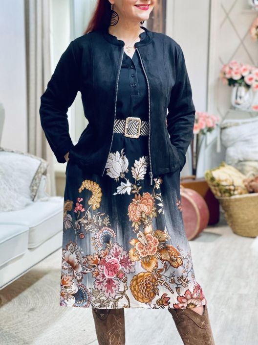 2B Mekko Valmas 1021423 Black Flower tuotekuva 5