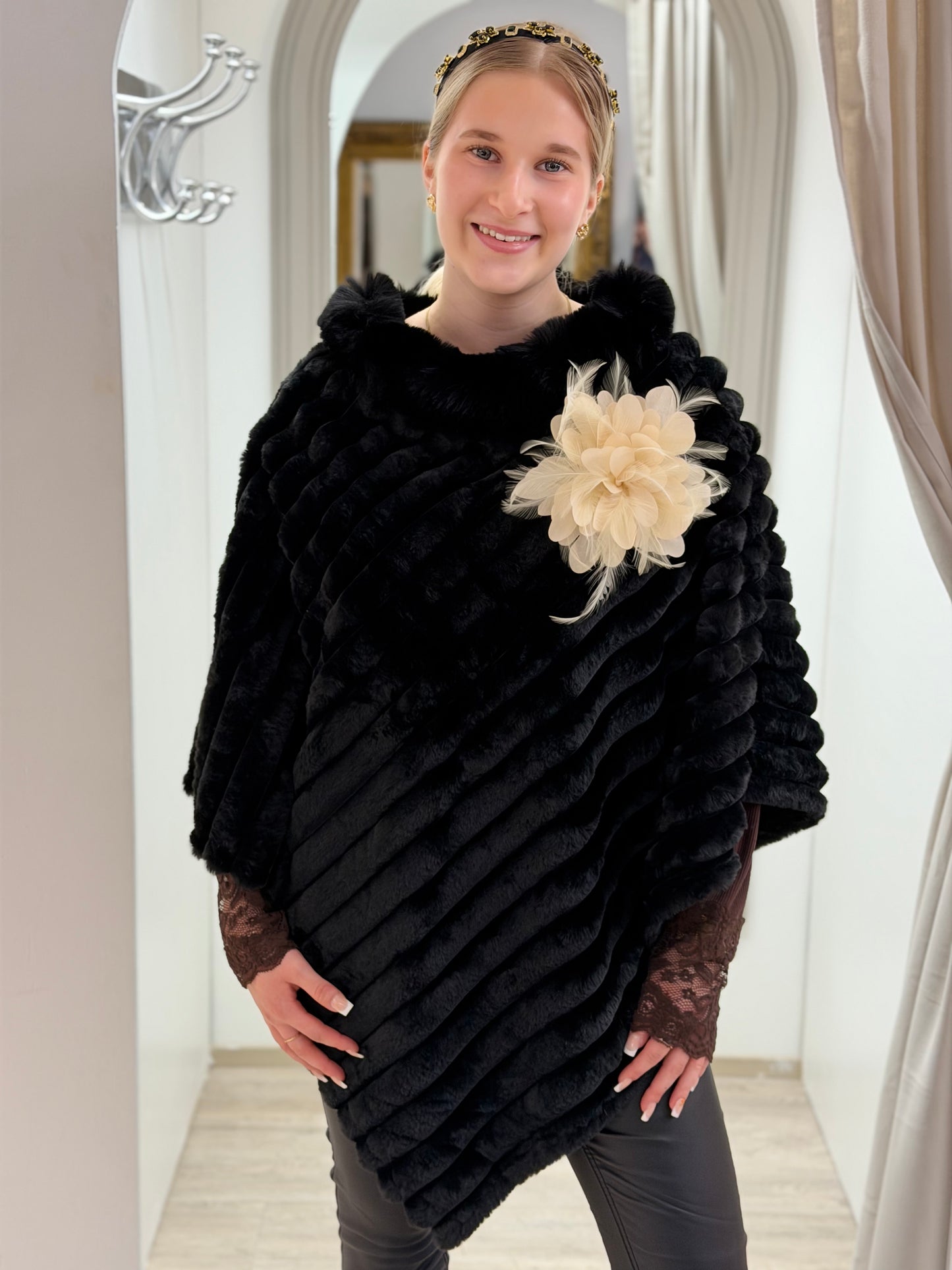 Poncho tekoturkis