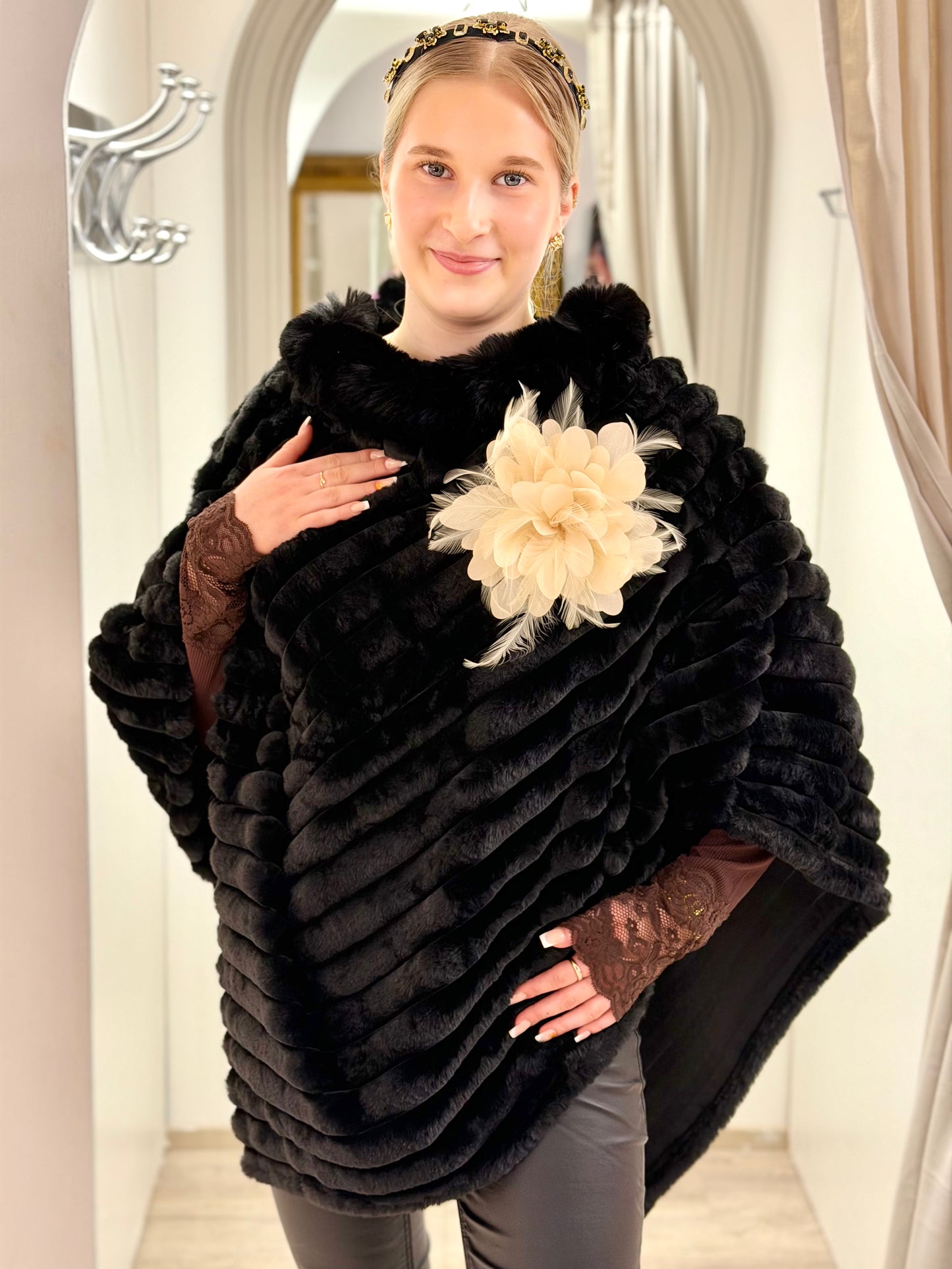 Poncho tekoturkis