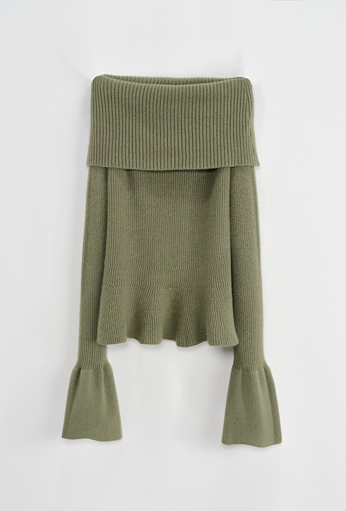 Ribbineulepusero olkapäät paljastavalla pääntiellä, Khaki