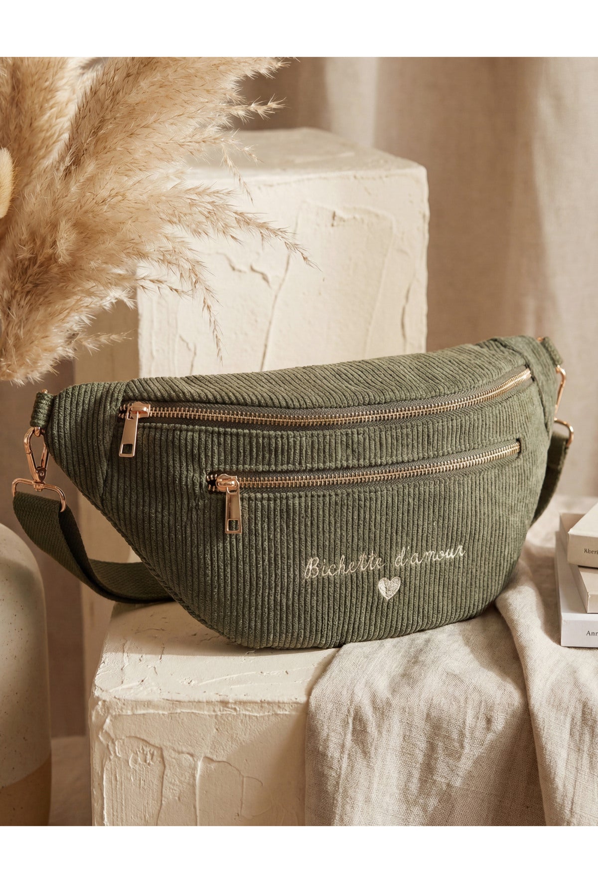 Kuviollinen crossbody-laukku – Khaki