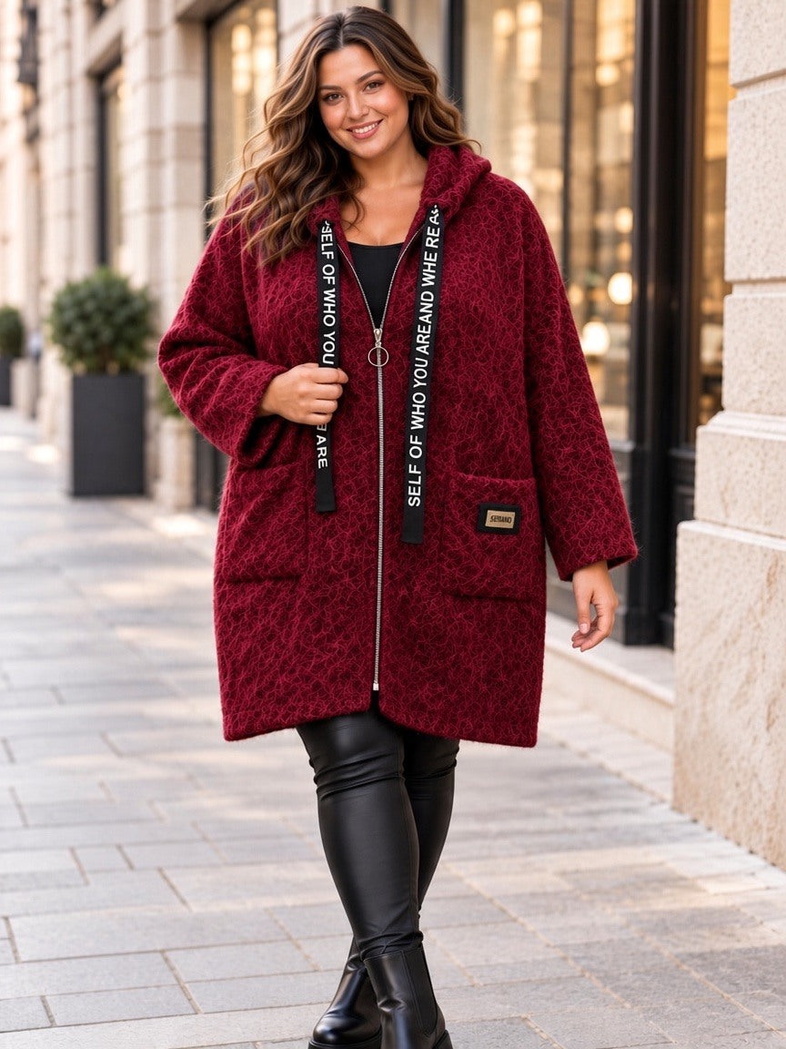 Hupullinen jakku – plus – Burgundi
